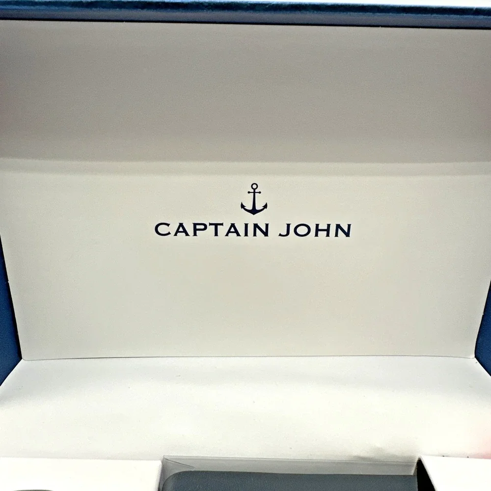 Captain John Nautical Anchor Mens Watch Wallet Keychain Gift‎ Set New in Box NIB